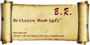 Britvics Rodrigó névjegykártya